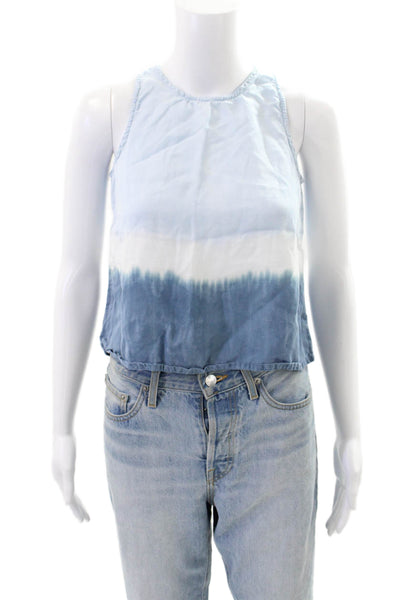 Bella Dahl Girls Scoop Neck Ombre Boxy Tank Top Blue White Size 12