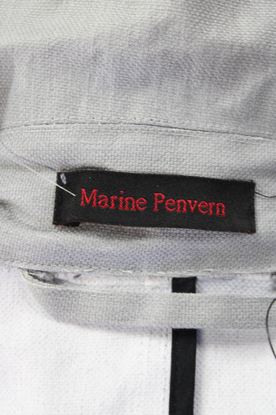 Marine Penvern Womens Button Front Collared Woven Jacket Gray Size Small
