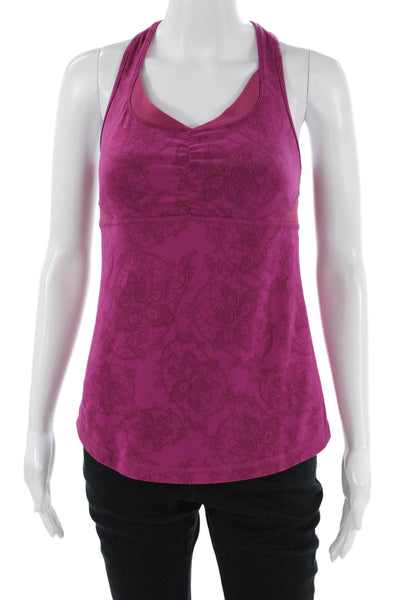 Lululemon Womens Jacquard Print Sleeveless Active Tank Top Magenta Size M