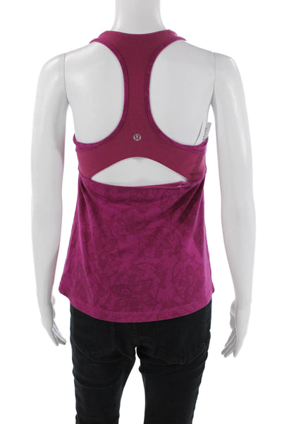 Lululemon Womens Jacquard Print Sleeveless Active Tank Top Magenta Size M