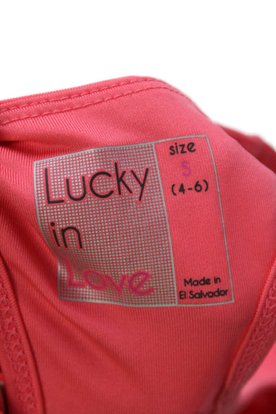 Lucky In Love Womens Textured Sleeveless V-Neck Tank Top Hot Pink Size S