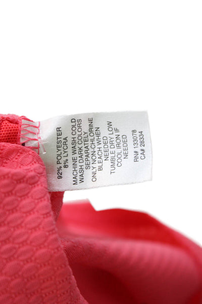 Lucky In Love Womens Textured Sleeveless V-Neck Tank Top Hot Pink Size S