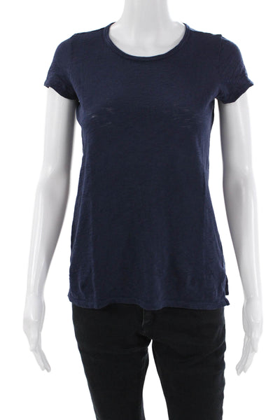 Calypso Saint Barth Womens Cotton Short Sleeve Round Neck Navy T-Shirt Size XS