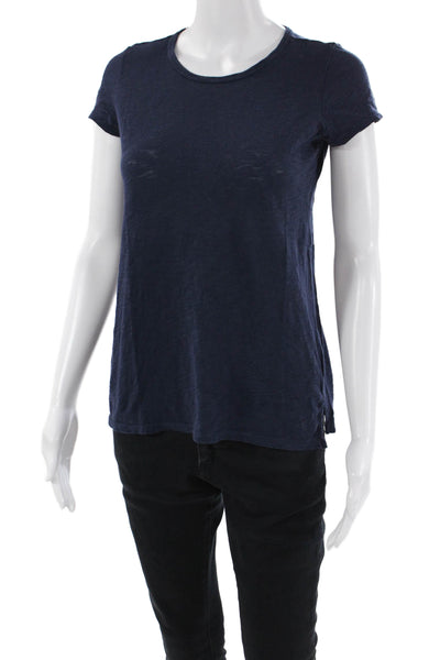 Calypso Saint Barth Womens Cotton Short Sleeve Round Neck Navy T-Shirt Size XS