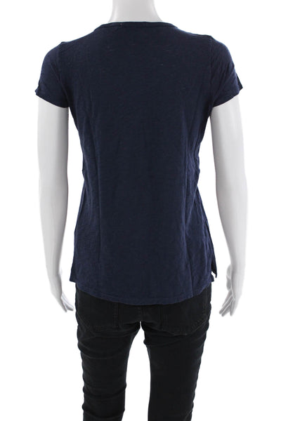 Calypso Saint Barth Womens Cotton Short Sleeve Round Neck Navy T-Shirt Size XS