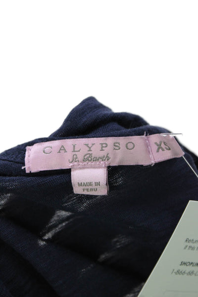 Calypso Saint Barth Womens Cotton Short Sleeve Round Neck Navy T-Shirt Size XS