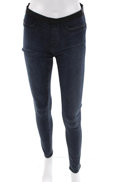 Helmut Lang Womens Elastic Waistband Mid Rise Denim Leggings Blue Size 27