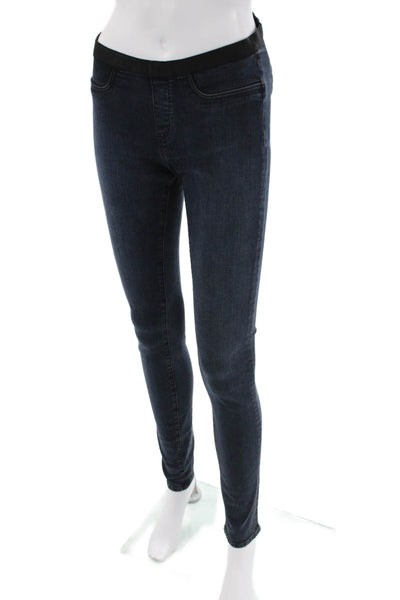 Helmut Lang Womens Elastic Waistband Mid Rise Denim Leggings Blue Size 27