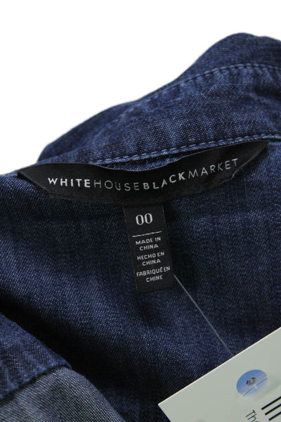 White House Black Market Womens Cotton Collared Denim Mini Dress Blue Size 00