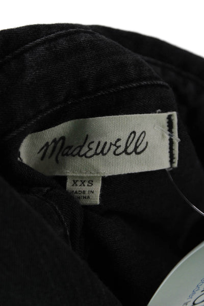 Madewell Womens Cotton Collared Button Down Denim Dress Black Size 2XS