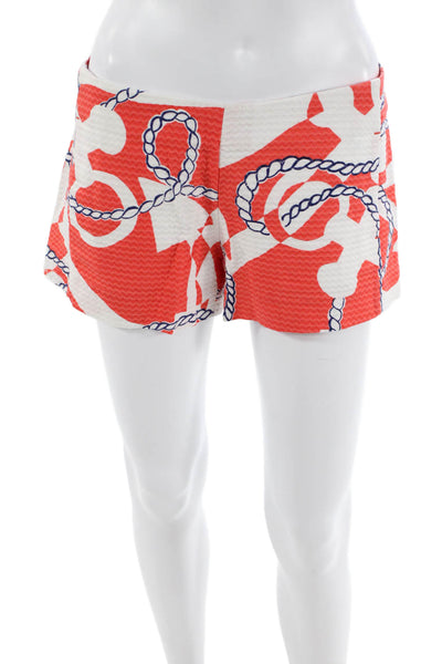 Lily Pulitzer Womens Cotton Graphic Print Mini Casual Shorts Orange Size 2