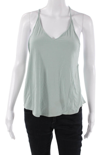 Lululemon Womens Spaghetti Strap Sleeveless Slit Back Tank Top Blue Size 6