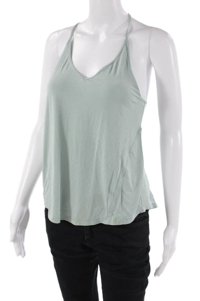 Lululemon Womens Spaghetti Strap Sleeveless Slit Back Tank Top Blue Size 6