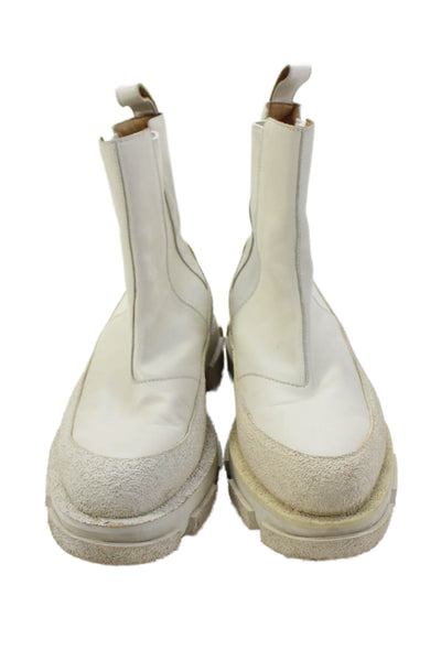 Both X Dion Lee Womens Leather Pull On Ankle Boots White Size 40 10