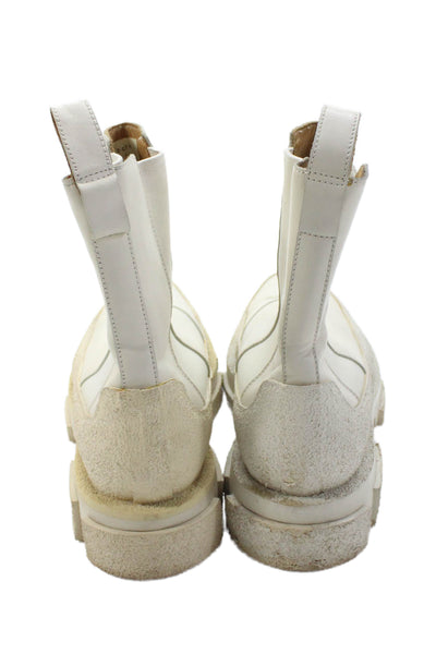 Both X Dion Lee Womens Leather Pull On Ankle Boots White Size 40 10