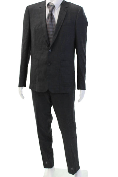 Sandro Mens Two Button Classic Lapel Suit Grey Wool Size EUR 50/46