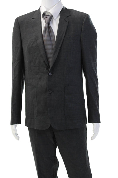 Sandro Mens Two Button Classic Lapel Suit Grey Wool Size EUR 50/46