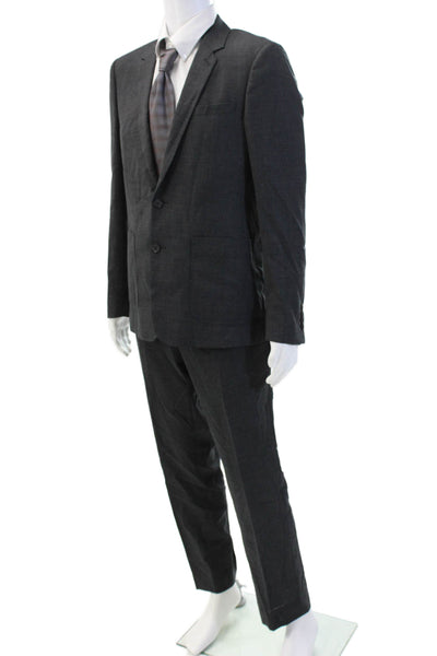Sandro Mens Two Button Classic Lapel Suit Grey Wool Size EUR 50/46