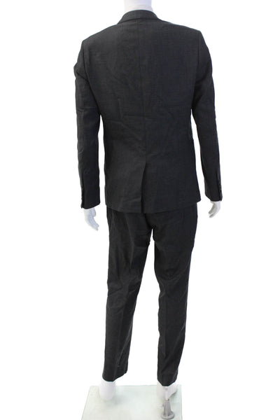 Sandro Mens Two Button Classic Lapel Suit Grey Wool Size EUR 50/46