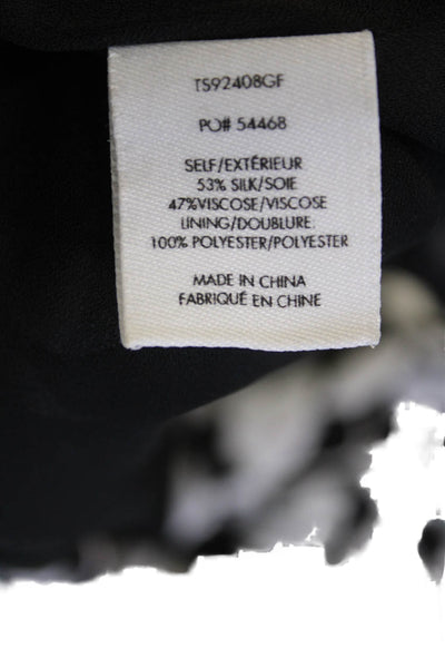 10 Crosby Derek Lam Womens Textured Zip Tier Floral Skirt Black Size 04
