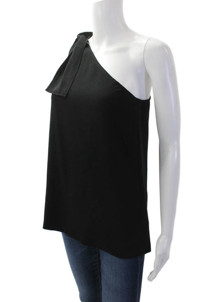 Theory Womens Textured One Strap Lined Sleek Tank Top Black Size S