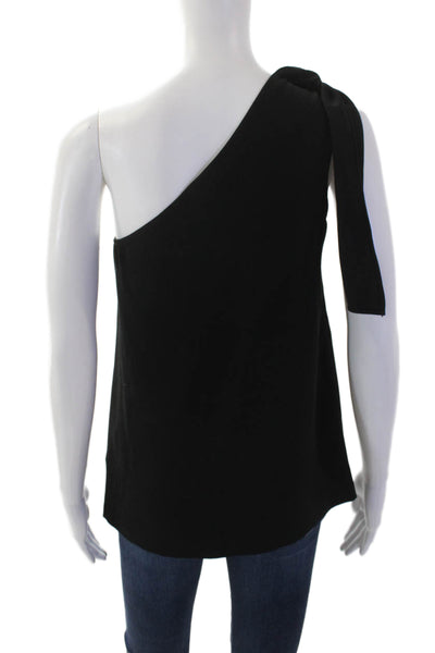 Theory Womens Textured One Strap Lined Sleek Tank Top Black Size S