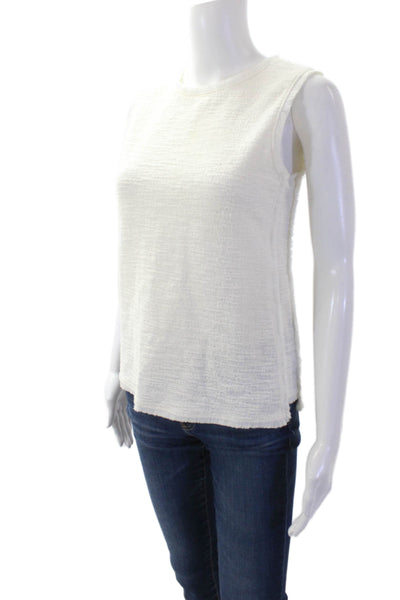 Banana Republic Womens Sleeveless Round Neck Tank Blouse White Size XS