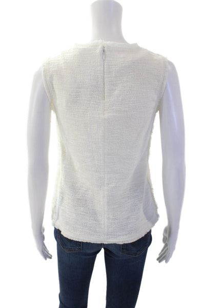 Banana Republic Womens Sleeveless Round Neck Tank Blouse White Size XS