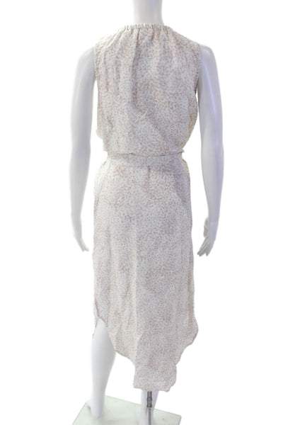Cloth & Stone Womens Linen Printed Buttoned Sleeveless Dress Brown Size XS