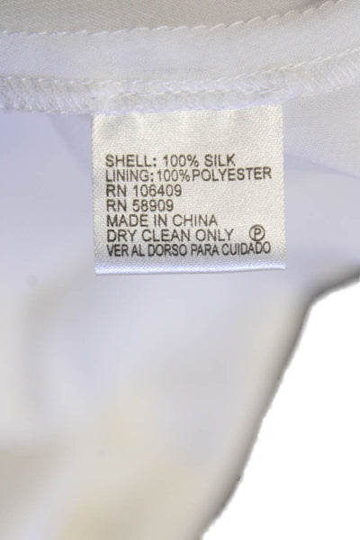 Antonio Melani Womens Silk Crew Neck Snap Strap Layered Blouse Top White Size XS