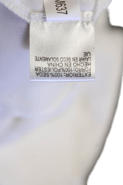 Antonio Melani Womens Silk Crew Neck Snap Strap Layered Blouse Top White Size XS