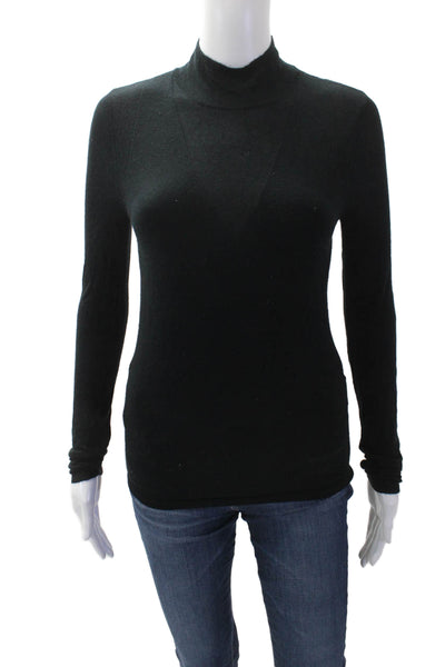 Abercrombie & Fitch Womens High Neck Paneled Long Sleeve Top Black Size XS