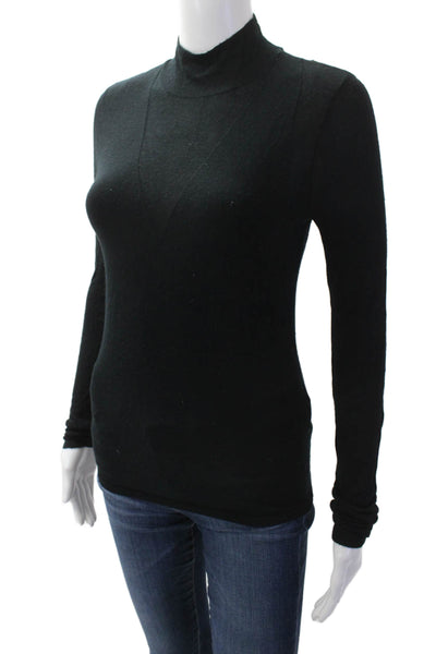 Abercrombie & Fitch Womens High Neck Paneled Long Sleeve Top Black Size XS