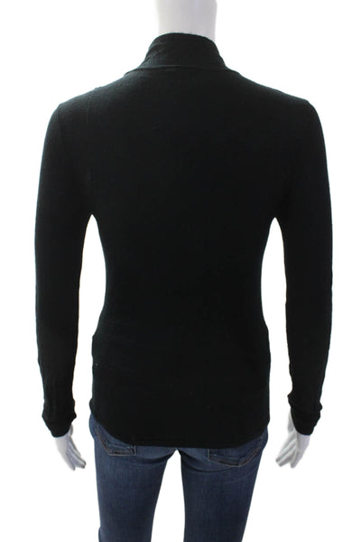 Abercrombie & Fitch Womens High Neck Paneled Long Sleeve Top Black Size XS