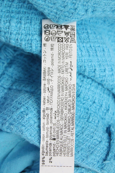 Zara Girls Cotton Woven Distressed Detail Pocketed Casual Shorts Blue Size 9