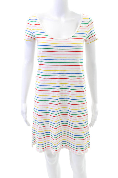 J Crew Womens Striped T-Shirt Dress White Size XS
