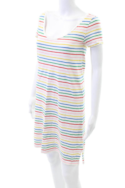 J Crew Womens Striped T-Shirt Dress White Size XS