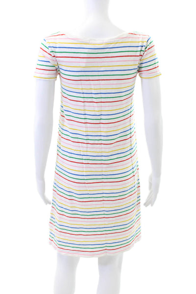 J Crew Womens Striped T-Shirt Dress White Size XS