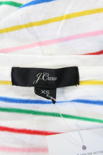 J Crew Womens Striped T-Shirt Dress White Size XS