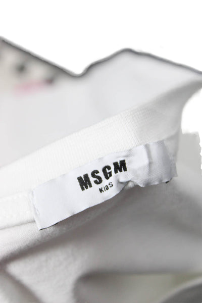 MSGM Girls Cotton Checkered Short Sleeve T-Shirt Top Pink Size 14