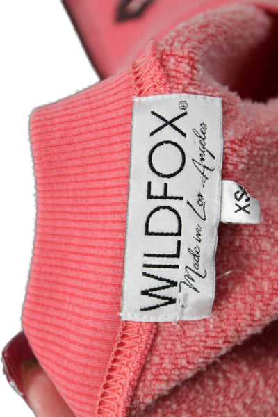 Wildfox Womens Lips Print Crew Neck Pullover Sweatshirt Top Red Size XS