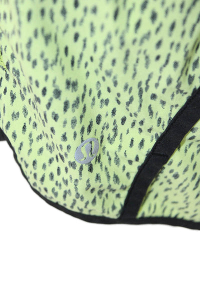 Lululemon Womens Animal Print Low Rise Pull On Shorts Yellow Black Size 8