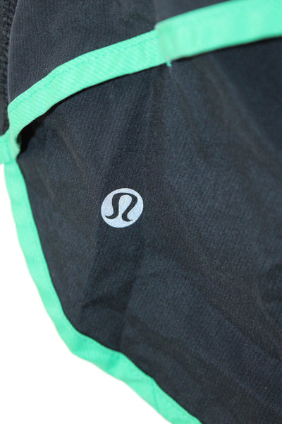 Lululemon Womens Striped Waist Low Rise Shorts Black Green Size 10