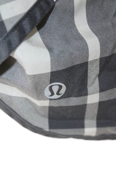 Lululemon Womens Plaid Low Rise Pull On Athletic Shorts Grey Size 10