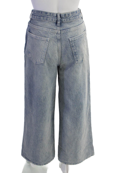 Zara Womens Zipper Fly High Rise Medium Wash Straight Jeans Blue Size 4