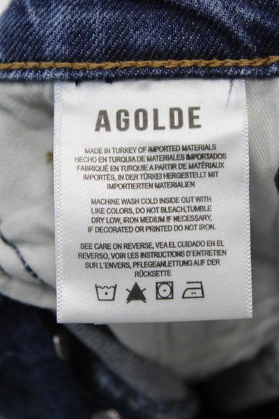 Agolde Womens Button Fly High Rise Medium Wash Skinny Jeans Blue Size 23