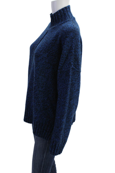 T Alexander Wang Womens Turtleneck Sweater Blue Black Wool Size Small