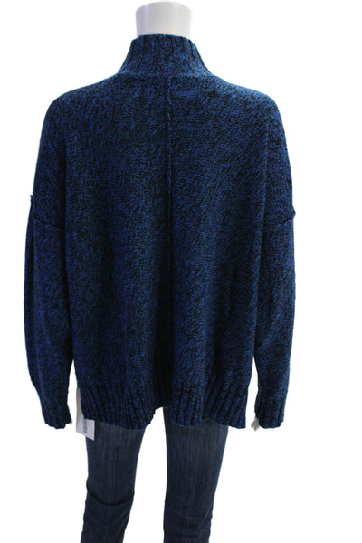 T Alexander Wang Womens Turtleneck Sweater Blue Black Wool Size Small