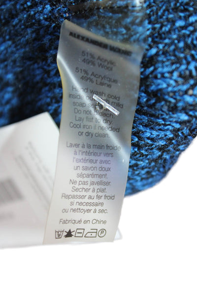T Alexander Wang Womens Turtleneck Sweater Blue Black Wool Size Small