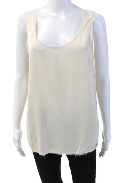 Vince Womens Solid Scoop Neck Pullover Tank Top Blouse Beige Size M